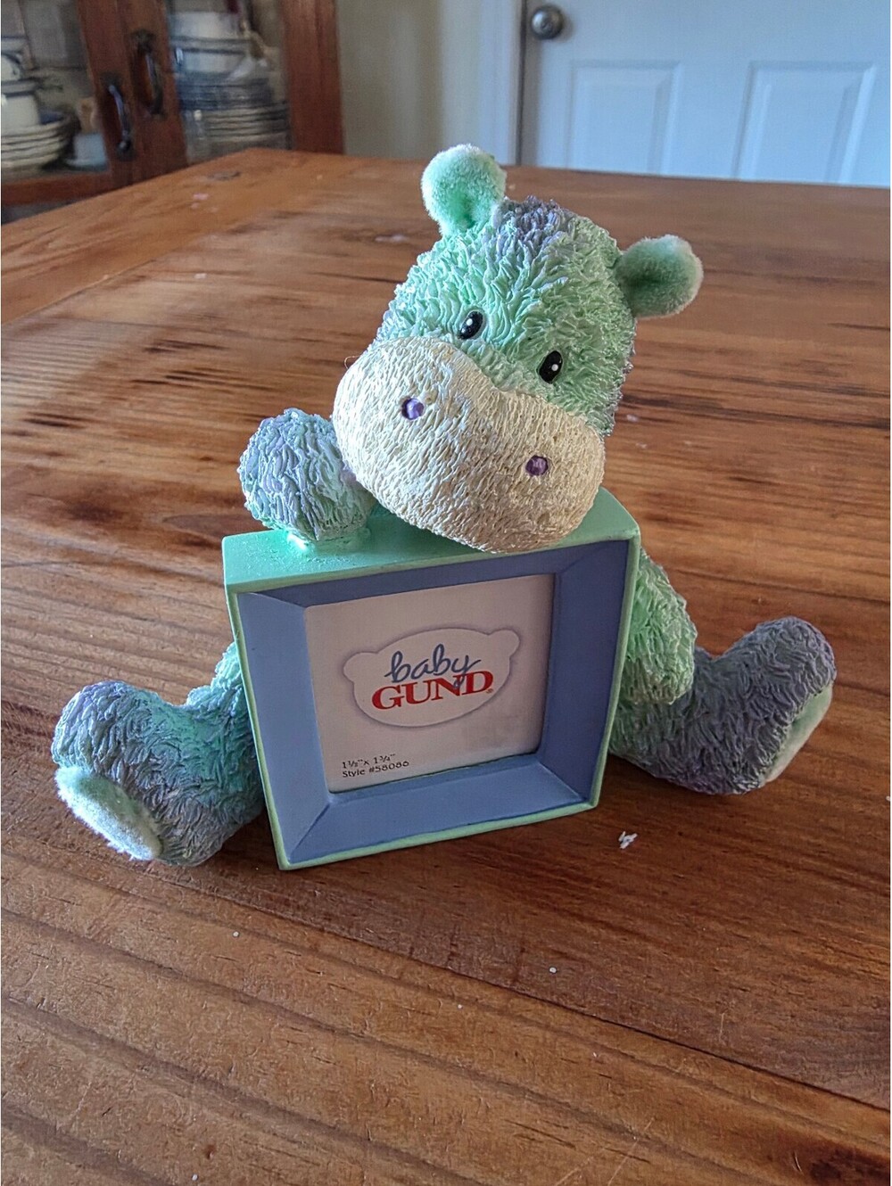Vintage Baby Gund Hippo Picture Frame Holder